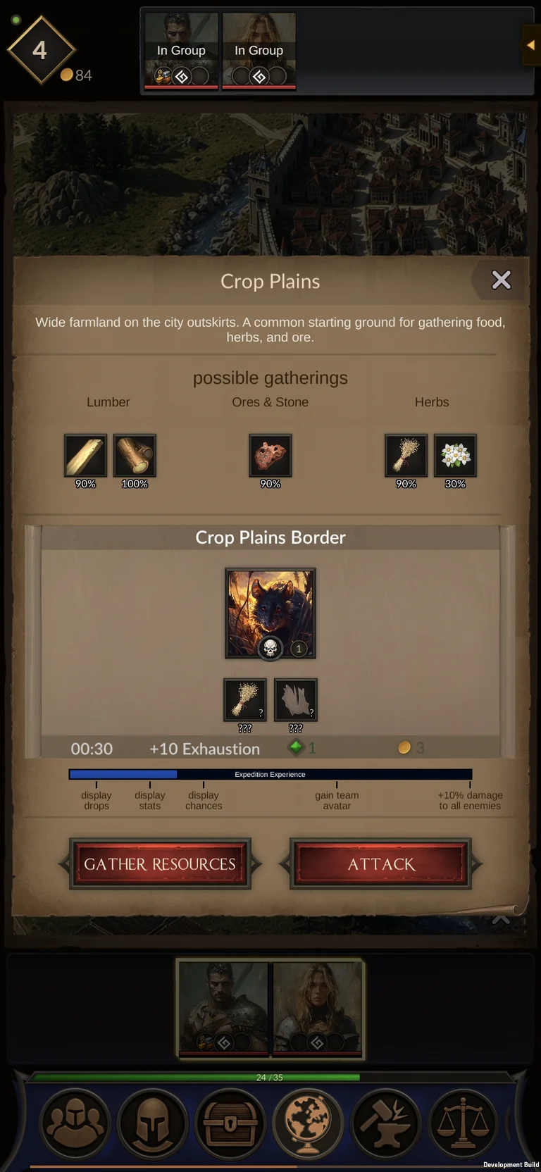 A location with its available resources, expedition and rewards.
